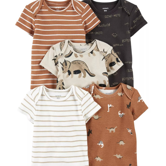 Carters 5-Pack Short-Sleeve Original Bodysuits Newborn NWT - Picture 1 of 7